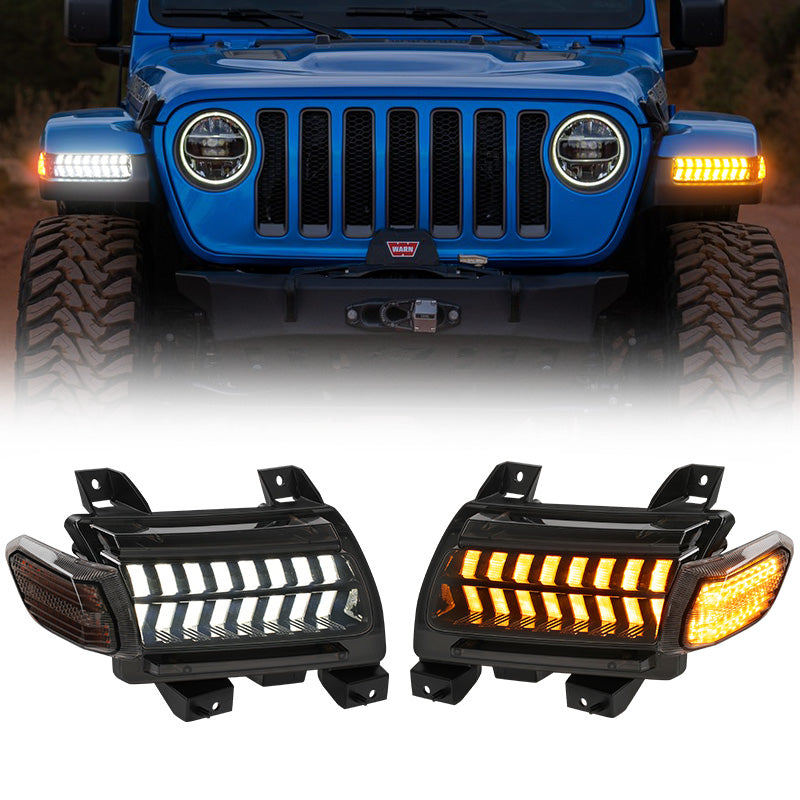 jeep wrangler jl sport turn signal lights with amber color