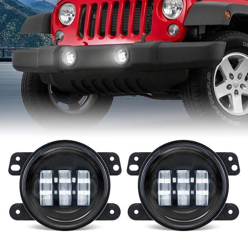 2007-2018 Jeep Wrangler JK LED Fog Lights with Yellow DRL