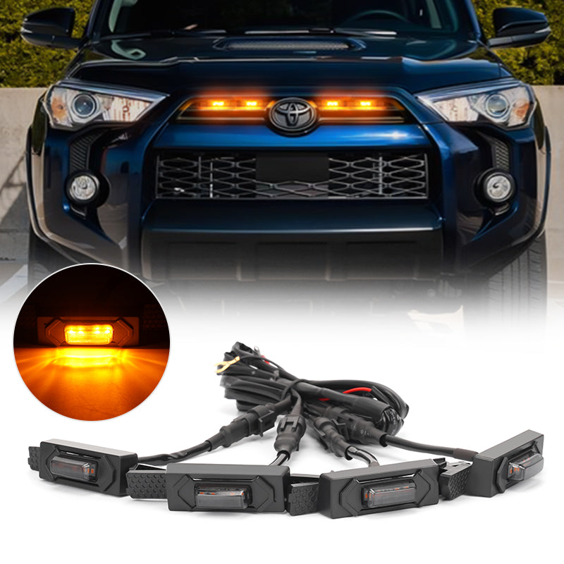 4Pcs LED Grill Lights for 2020-Later Toyota 4Runner SR5 TRD Off-Road Sport Limited