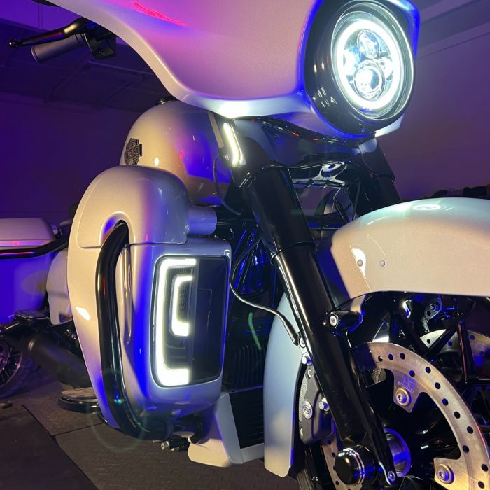 Luces de carenado de motocicleta con señales de giro para Harley Davidson 2014 y posteriores