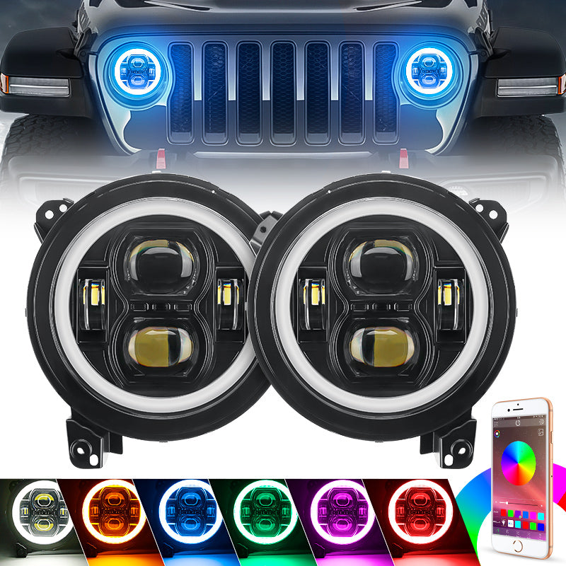 Jeep Wrangler JL LED RGB Halo Lights Bundle